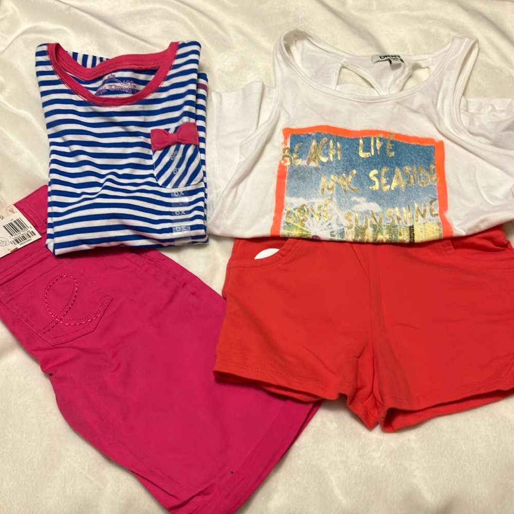 Nwt Epic threads 6x girls pink shorts & T set, DKNY T+ Miss A shorts Size 6x